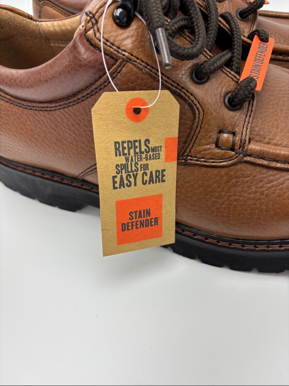 Dockers Men's Stain Defender Dark Tan Lace-Up Shoes - size 10.5 Wide NEW - Picture 4 of 9